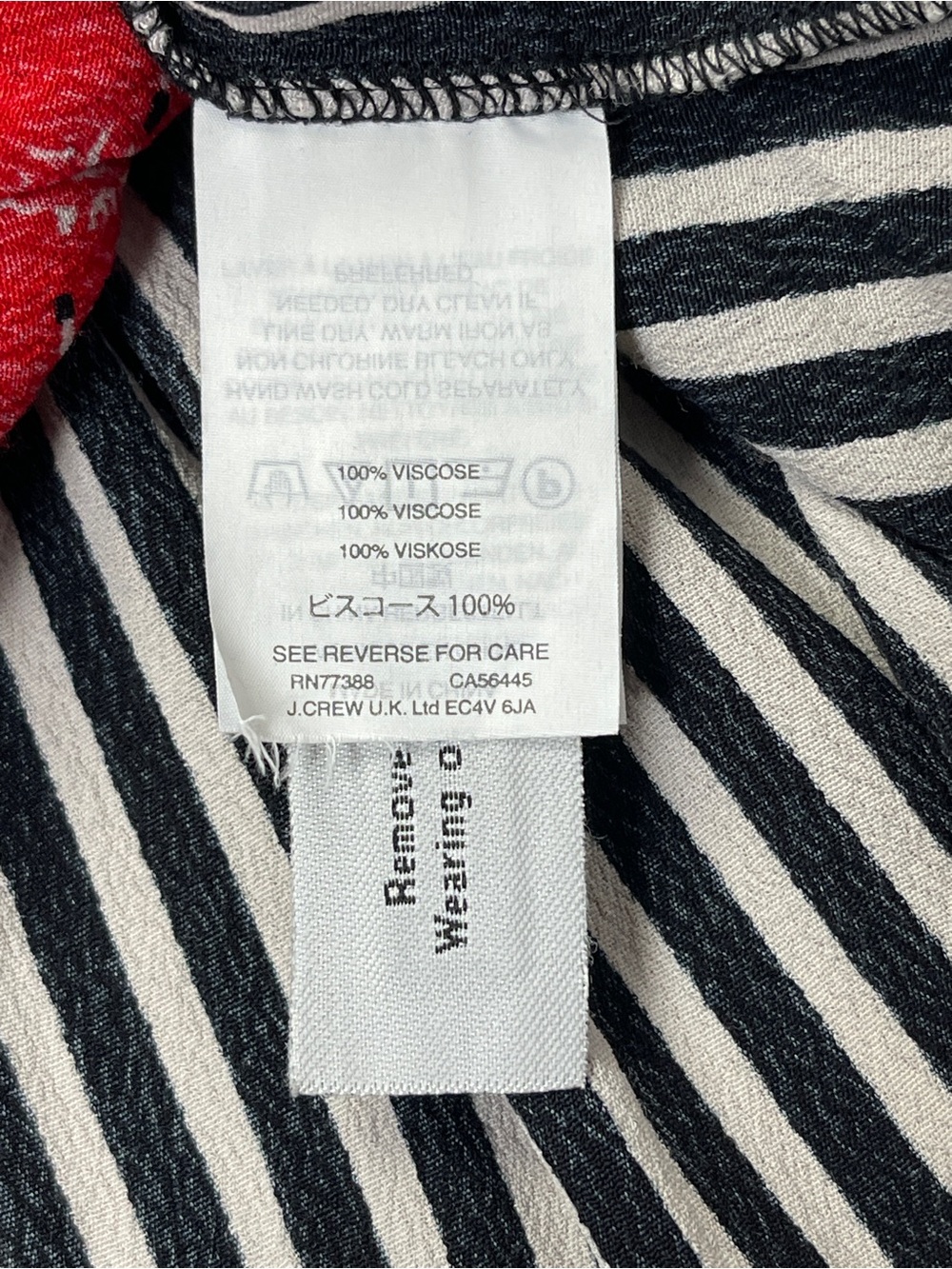 MADEWELL striped black & white lightweight dress with red floral print, size 0 - Picture 12 of 12
